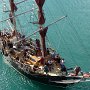 pirate ship coming back from an excursion