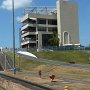 we are now in the second step of the locks to be lowered the last 27 feet to reach the Pacific Ocean