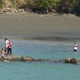 this family were having a fun day at the beach