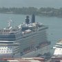 a zoomed view of our ship from the top of the mountain