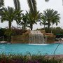 there is a waterfall half way of the pool