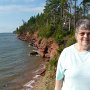 Suzanne in front of the red cliffs