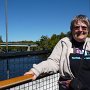 on the suspended bridge